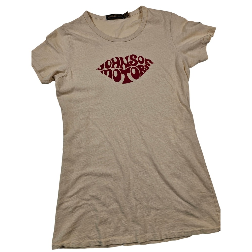 Johnson Motors Inc 100% Slub Cotton, Biker, Moto, Rocker, 70's Style Graphic SM